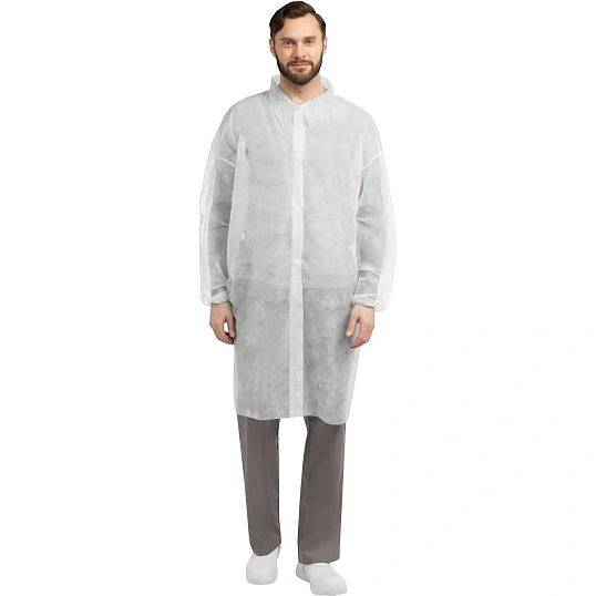 Халат на кнопках 20гр/м2 р.XXL, белый (10шт/упак),арт.406-877-003,к