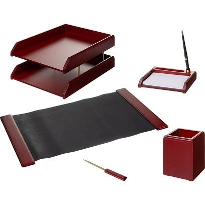 Набор настольный M5C-10A на 5 предметов из дерева, цвет: красное дерево