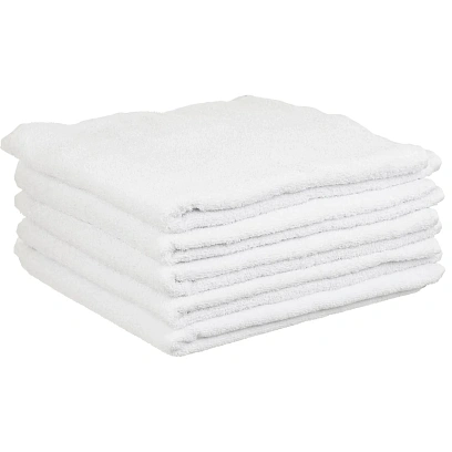Набор полотенец махровых Luscan 70х140, ПЛ 500г/м2 Oтель белый, 5 шт/уп