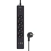 Удлинитель Power Cube, 4р/1.9м выкл.,3USB, 3.5кВт,16А,,3x1,0 черн(PC-7B-2M)
