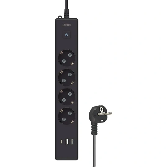 Удлинитель Power Cube, 4р/1.9м выкл.,3USB, 3.5кВт,16А,,3x1,0 черн(PC-7B-2M)