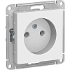 Розетка 1-м СП AtlasDesign 16А IP20 без заземл без з/ш бел SE ATN000141