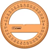 Транспортир 10 см 360  градусов, NEON Cristal, цвет ассорти ТР41