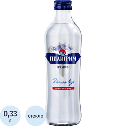 Вода питьевая Пилигрим Премиум газ стело 0,33л