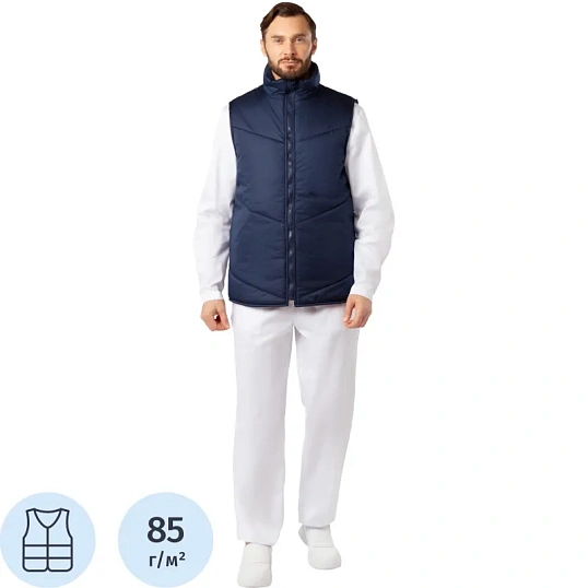 Жилет для пищевого пр-ва у17-ЖЛ универс(внеш)ХАССП син.(р.52-54) р.158-164