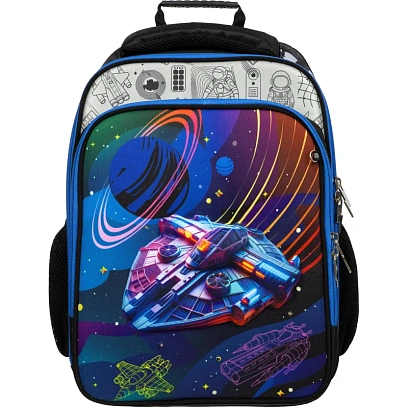 Ранец Комус Класс Stright 3D Косм. путешествия, св/диоды, 2 отд, эргоном