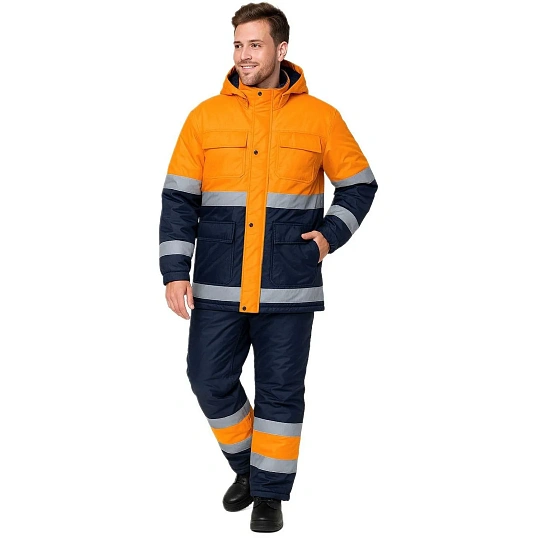 Костюм зимний муж. зд02-КПК оранж./т.син. (р.64-66) 182-188