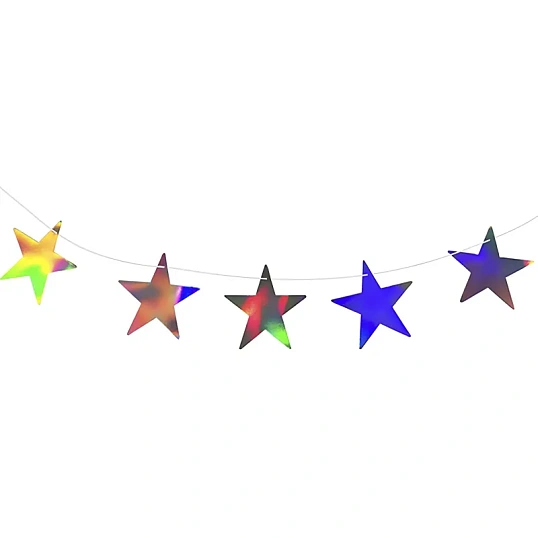Гирлянда праздничная Звезды голография 200см 6064907