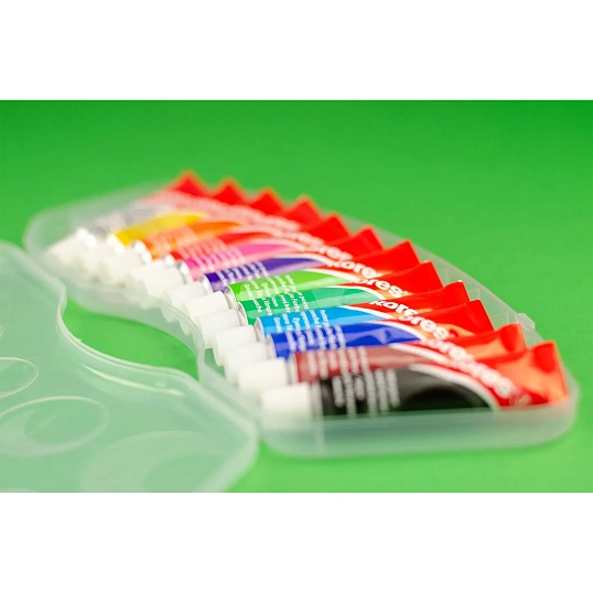 Краски темперные KoresTemperasв пластик.пенале,тюб.12 мл,12цв набор 72412