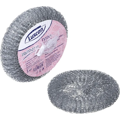 Губка-мочалка спираль металлическая Luscan 110х110х40мм 40г