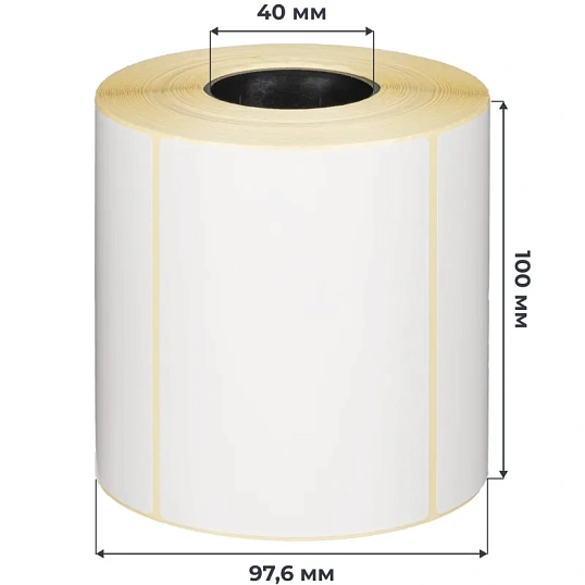 Термотрансферные этикетки ПГЛ 100х72 (2 шт.)+риббон WAX 104x100 в комплекте