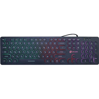 Клавиатура Oklick 420MRL черный USB slim Multimedia LED (1091226)