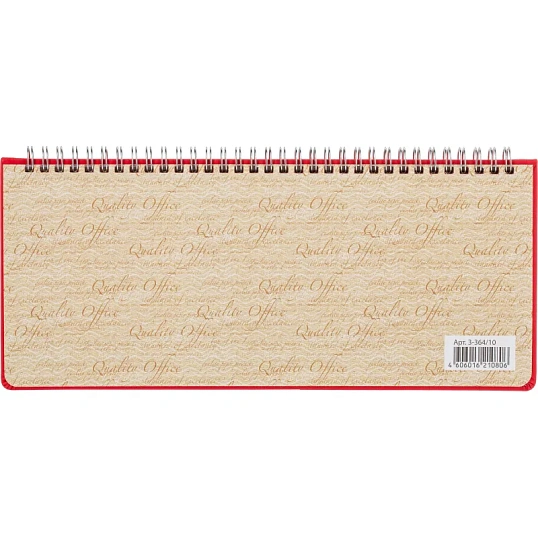 Планинг недатированный 305 х 130 мм Velvet красный 128 стр. 3-364/10
