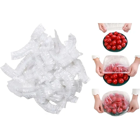 Пакет крышка для хранения продуктов на резинке ПНД диаметр до 40см 100шт/уп