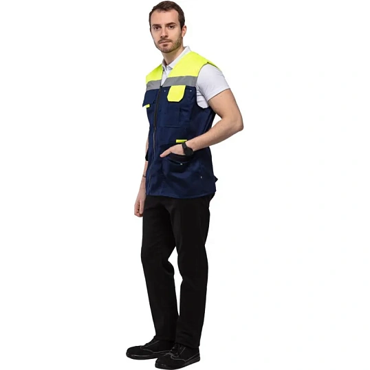 Жилет л30-ЖЛ синий/лимонный(р.44-46) р.170-176