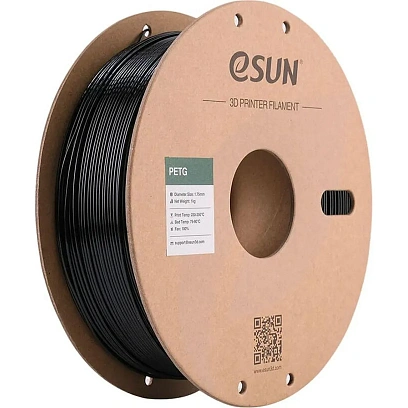 Пластик PETG- ESUN 1.75 мм 1кг, черная (PETG175B1P1)