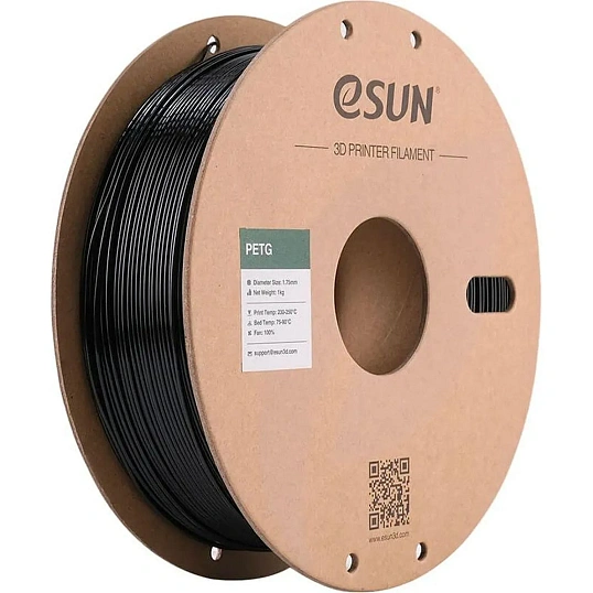 Пластик PETG- ESUN 1.75 мм 1кг, черная (PETG175B1P1)