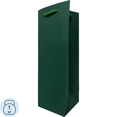 Пакет из гладкой дизайнерской бумаг. Ручки -декоративный шнур/SPB26-GREEN