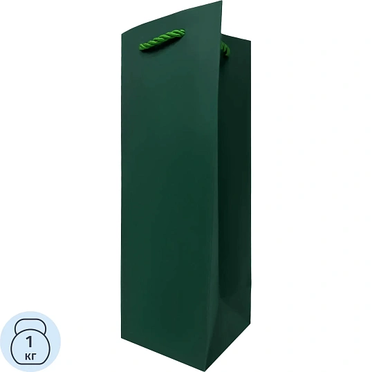Пакет из гладкой дизайнерской бумаг. Ручки -декоративный шнур/SPB26-GREEN