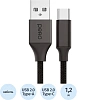 Кабель PERO DC02 USB-A to USB-C, 3А, 1.2m, Black