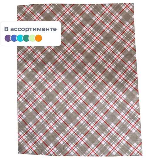 Полотенце кух. вафельное 45x60 160 гр/м2, Клетка ассорти, 10 шт