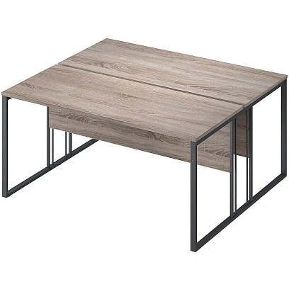 Раб.станция Комус Мебель К-Loft 241S019 1580х1370 2раб.м. дуб сон.тем/чер