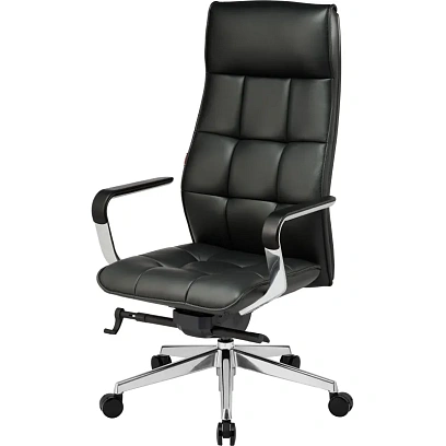 Кресло BN_Fc_EChair-597 ML кожа черный, алюминий