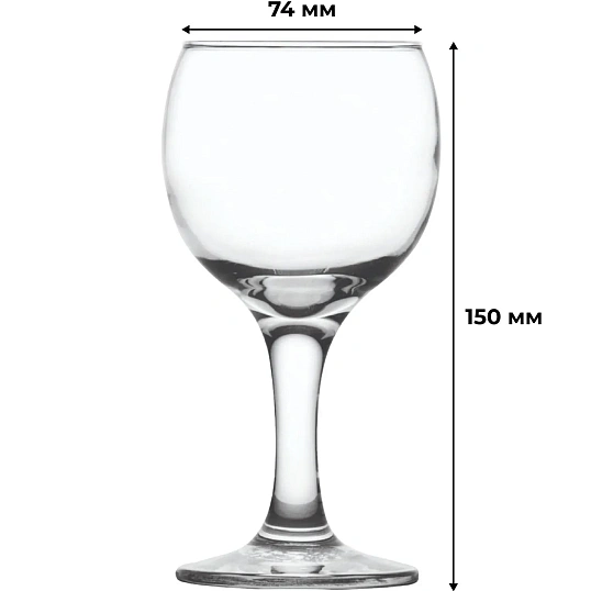 Бокал для вина Бистро 225 мл. d=74 мм. h=150 мм. 12шт/уп