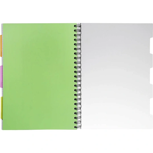 Бизнес-тетрадь 140л,кл,А4,SPIRAL BOOK Салатовый,евросп,обл.пл,раздел.84102