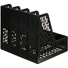 Лоток вертикальный д/бумаг Deli E9844,сбор,4отд,чер,325x257x275мм,пл