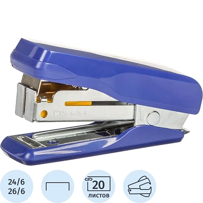 Степлер -мини Комус MSBL2420 (№24/6-26/6) до 20 лист.,металл, синий
