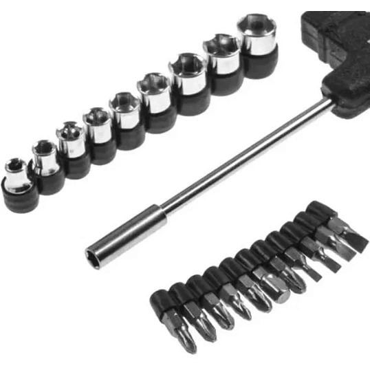 Отвертка Т-образная со сменными битами и головками (21 в 1) KROFT 203022