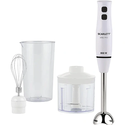Блендер SCARLETT SC-HB42F06, погружной, 850Вт, белый