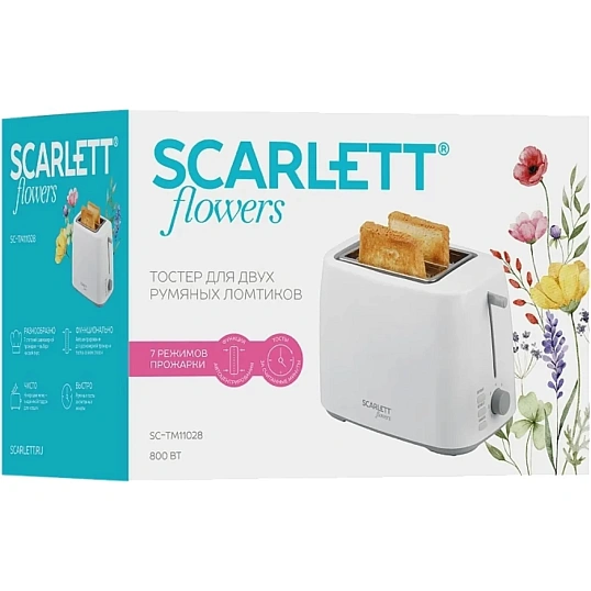 Тостер Scarlett SC-TM11028, 800 Вт, Flowers