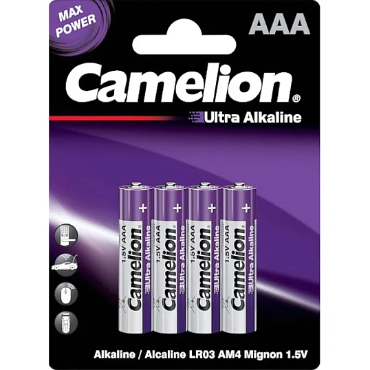 Батарейка Camelion Ultra 4шт/бл (LR03-BP4UT,  1.5В) (14985)
