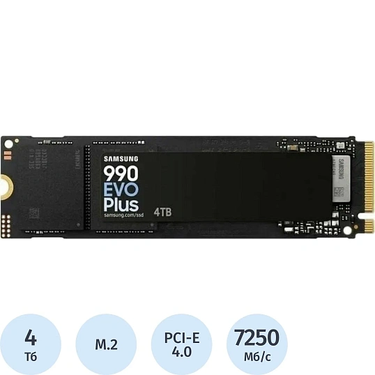 SSD накопитель Samsung 990 EVO plus 4Tb M.2 PCI-E 4.0x4 (MZ-V9S4T0BW)