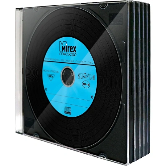 Носители информации CD-R, 52x, Mirex Maestro, Slim/5, UL120120A8F