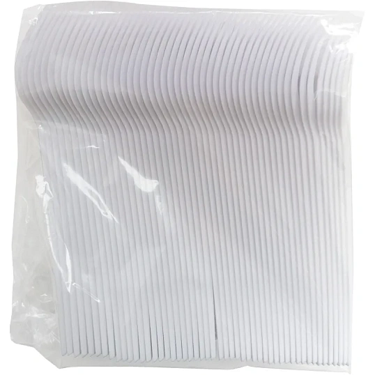 Вилка одноразовая 165 мм, белая, ПС, 100 шт/уп, 2 000 шт/кор (4002Б)