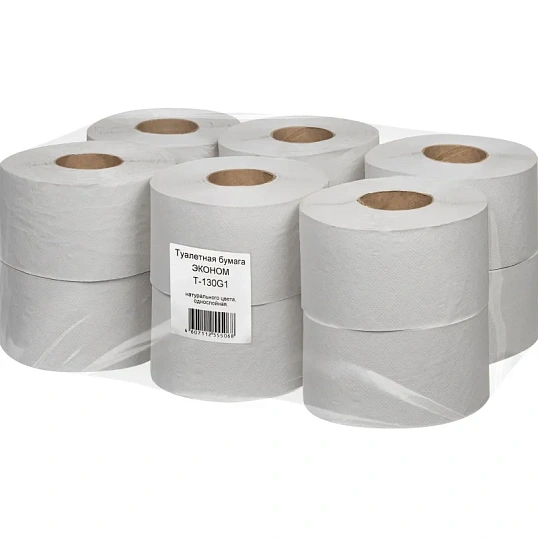 Бумага туалетная д/дисп 1сл сер втул 130м Первая цена 12рул/уп 130G1