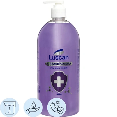 Крем-мыло жидкое Luscan антибактериальное с дозатором 1л