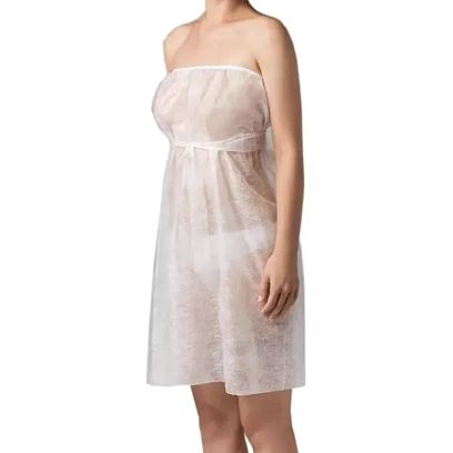 Накидка -Пеньюар на резинке по дек. спандбонд белый 140х75см 01-656 10шт/уп