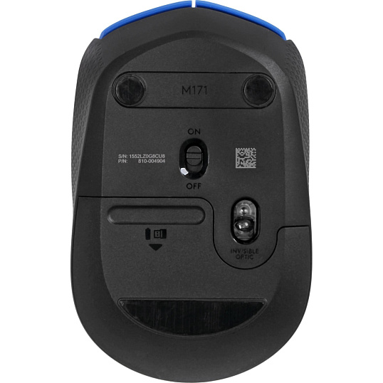Мышь компьютерная Logitech беспров.M171 blue (USB, 1000dpi) (910-004640)