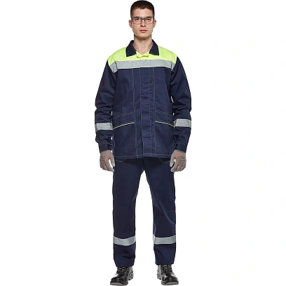 Костюм рабочий летний муж л35-КПК син/лимон (р.44-46) 170-176