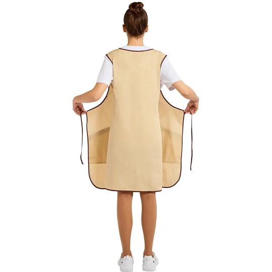 Фартук сарафан Маркет Мастер  цвет бежевый/шоколадный