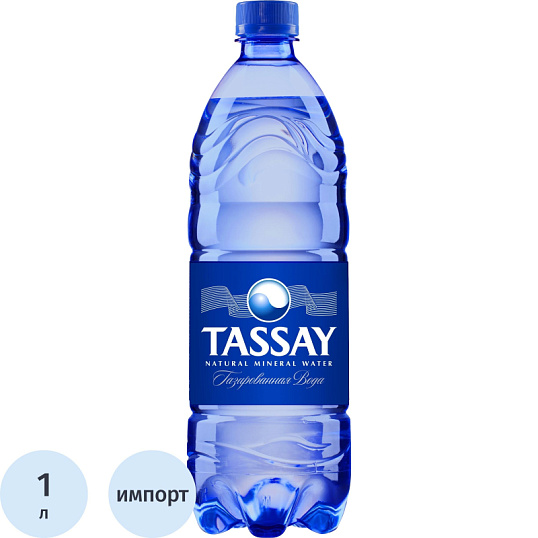 Вода питьевая TASSAY минеральная газ ПЭТ 1л