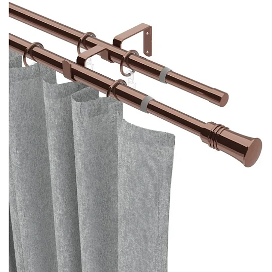 Карниз ARX_двойной 16/19мм Телескоп 246.688 160/300 с мет.кольцами, коньяк