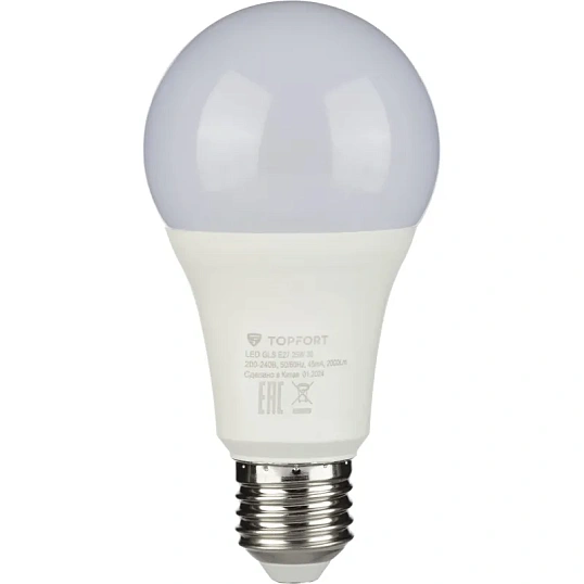Лампа светодиодная Topfort E27 25W 3000K груша