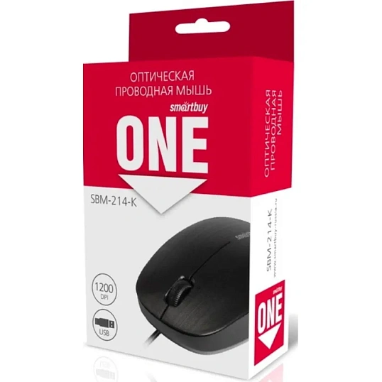 Мышь компьютерная Smartbuy ONE 214-K черная (SBM-214-K)