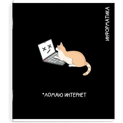 Тетрадь предметнaя ИНФОРМАТИКА 'КОТЫ МЕМЫ' 48 л, А5+,клетка,справ.инф/69827