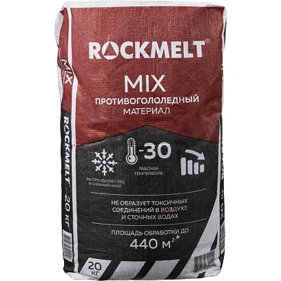 Реагент противогололедный Roсkmelt mix мешок 20 кг до -30С